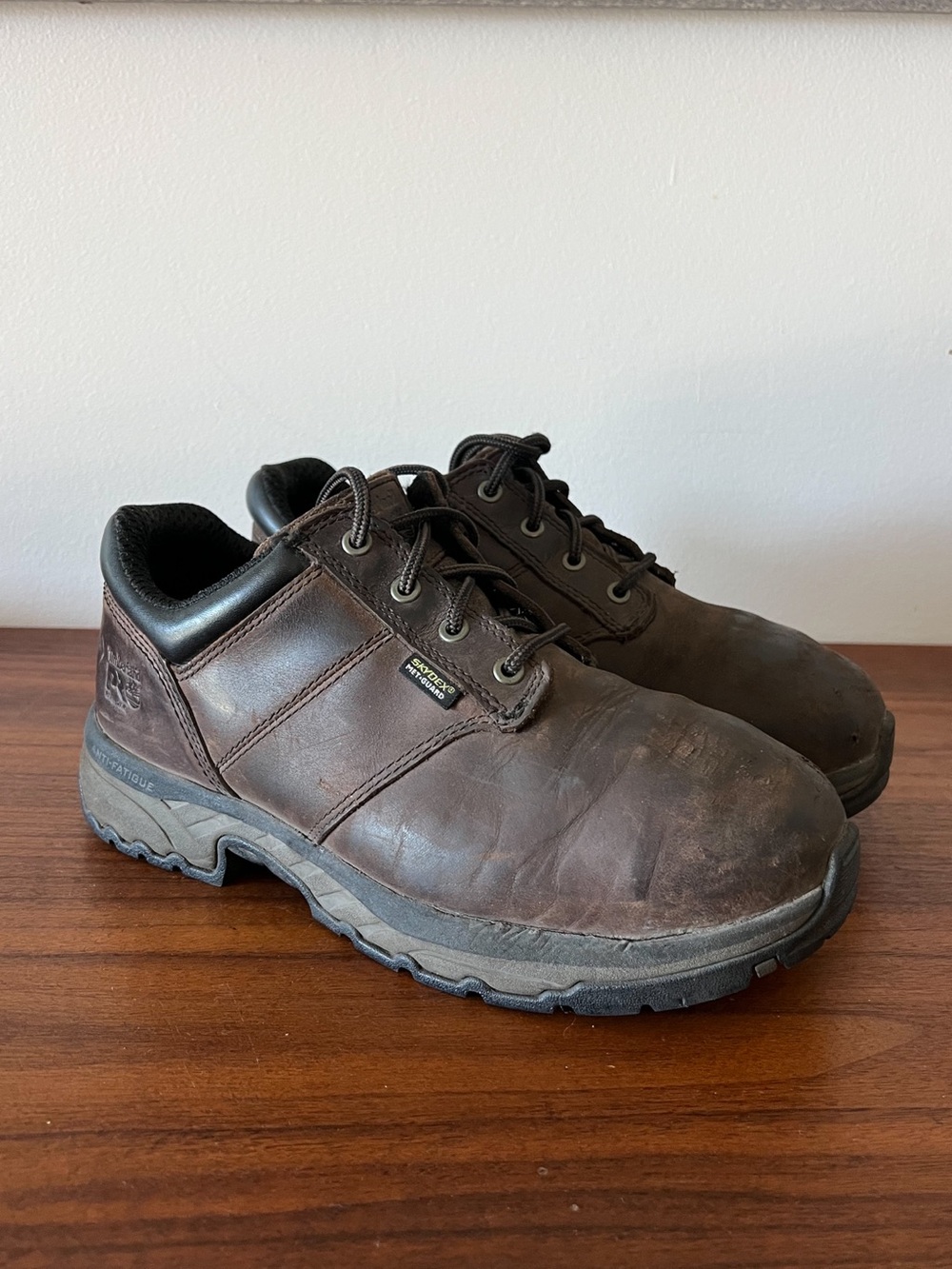 Timberland PRO‎ Steel Toe Work Shoes Mens 9M Brown Leather Anti Fatigue Safety